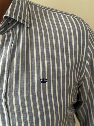 Camisa Vicomte Rayas Azul y Blanco Talla M