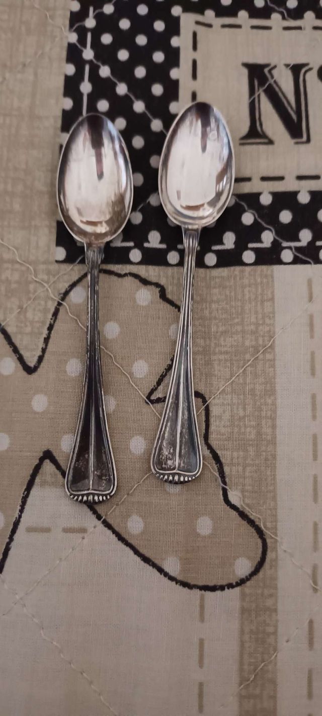 4 Cucchiaini Argento 800 Vintage