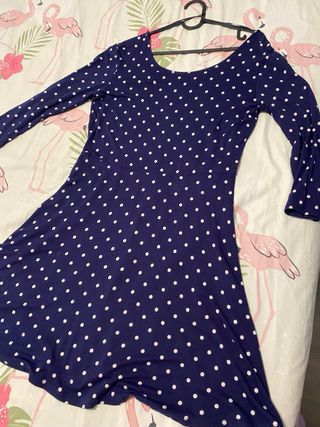 Vestido azul de lunares