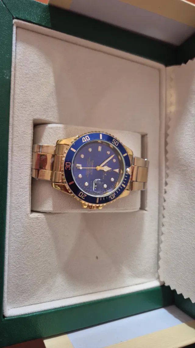 Estuche Rolex Verde y Dorado