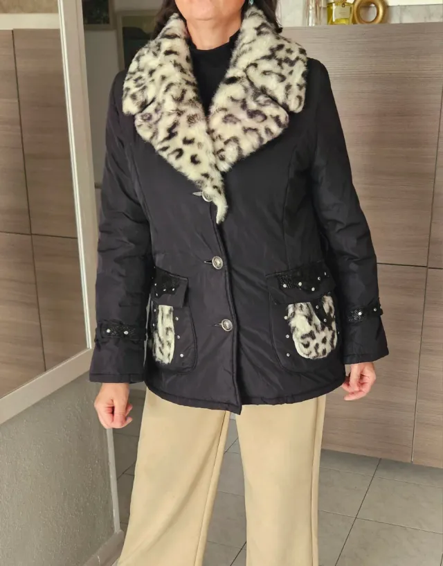 Giacca nera invernale imbottita L/XL