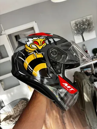 Casco MT FF106 Targo Bee B5 Rojo Fluor