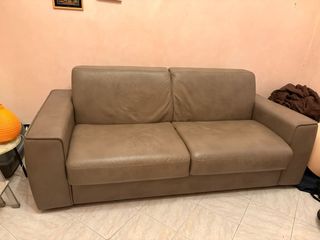 Divano letto 2 posti in pelle