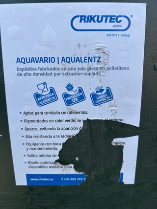 Depósito agua 1000L verde