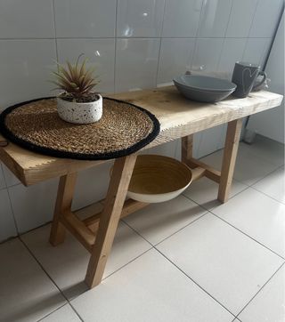 Banco de madera maciza rústico NUEVO