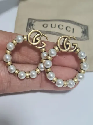 Pendientes Gucci Aro Perlas Doradas