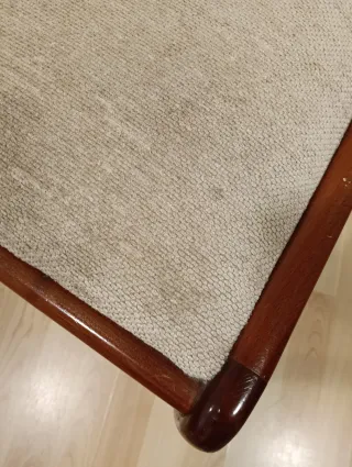 Antico tavolo da scrivania e trucco in legno con sedia