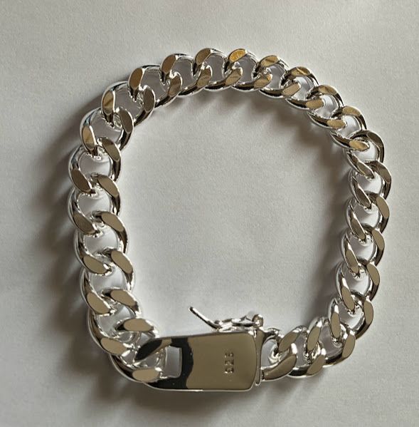 Bracciale Uomo argento 925 Largo 10 mm lungo 20 cm