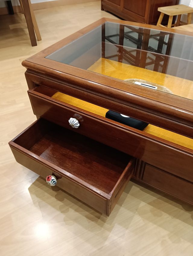 Mesa de centro madera noble Vietnam palo rosa