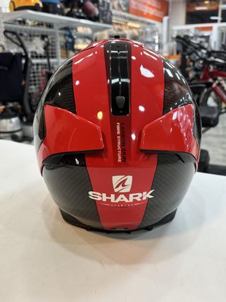 CASCO DE MOTO SHARK SPARTAN CARBON ROJO Y NEGRO TALLA S CON FUNDA