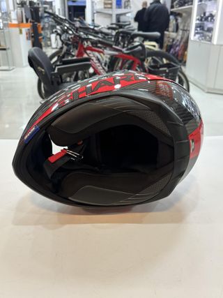 CASCO DE MOTO SHARK SPARTAN CARBON ROJO Y NEGRO TALLA S CON FUNDA