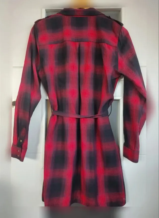 Talla 38-40 Vestido cuadros rojo y negro