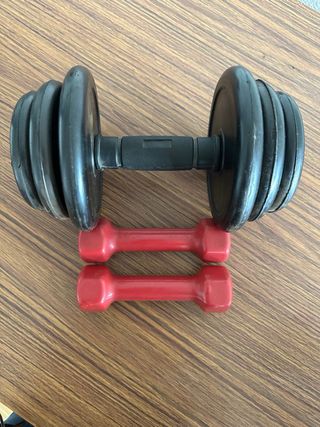 Juego Mancuernas 2x1kg + 1 Regulable