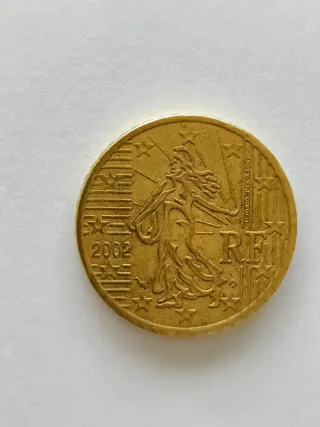 Moneda 50 centimos Francia 2002 
