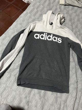 Sudadera Adidas gris y blanca