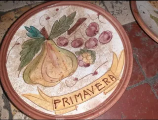 Set 4 Piatti Vintage Stagioni Ceramica