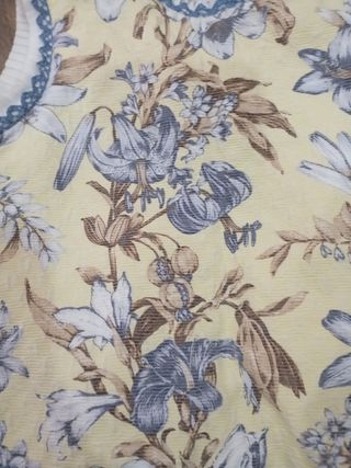 Conjunto vestido, braguita y capota floral