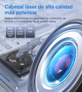✨ - Lector CD DVD Externo, Grabadora CD DVD Unidad