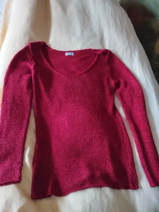 Jersey rojo de punto fino