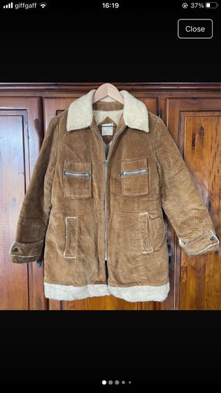 Chaqueta vintage pana marrón S