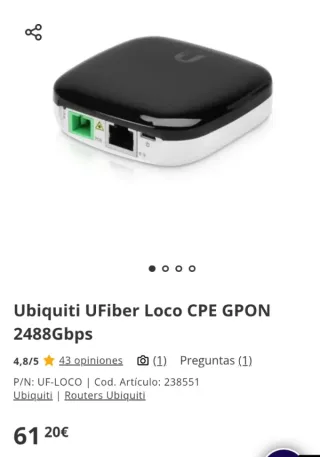 Ubiquiti UFiber Loco CPE GPON 2488 Gbps