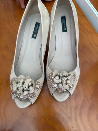 Zapatos Argentia Beige Joya Tacon Mujer