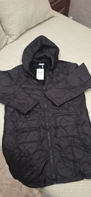 Chaquetón acolchado mujer negro