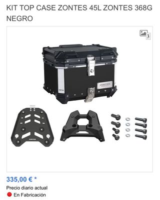 Kit Baúl Top Case Zontes 368G 45L Original
(nuevo)