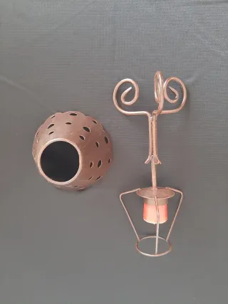 Portacandele vintage in metallo