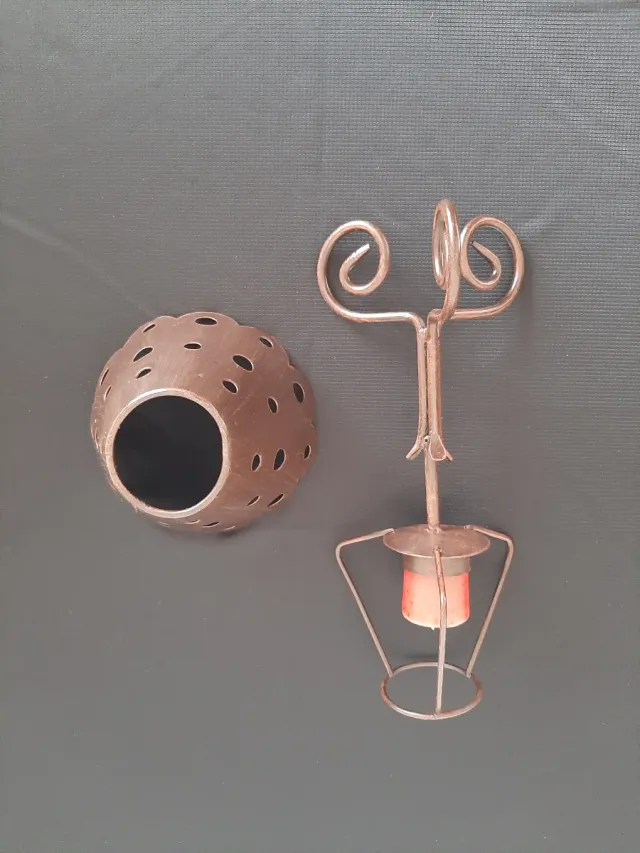 Portacandele vintage in metallo