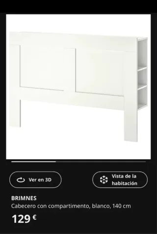 BRIMNES Cabecero con compartimento blanco