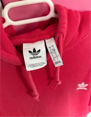 Sudadera Adidas con capucha rosa original 
