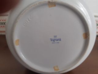 Biscottiera in porcellana con coperchio in legno