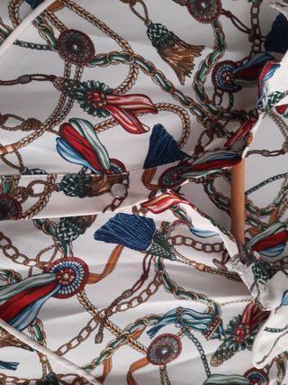 Vestido Mango Talla M Estampado Cadenas