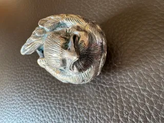 Soprammobile uccello bagno argento 7 cm