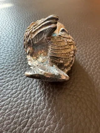 Soprammobile uccello bagno argento 7 cm