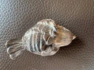 Soprammobile uccello bagno argento 7 cm