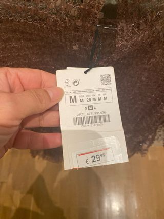 Top fiesta Zara transparente lentejuelas M