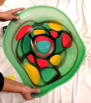 Mihai Topescu piatto artistico vetro soffiato