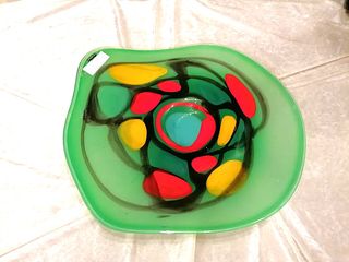 Mihai Topescu piatto artistico vetro soffiato