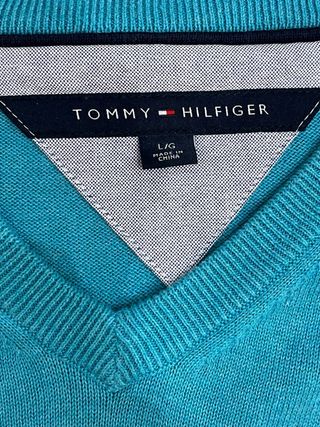 Jersey Tommy Hilfiger V-Neck Azul Turquesa