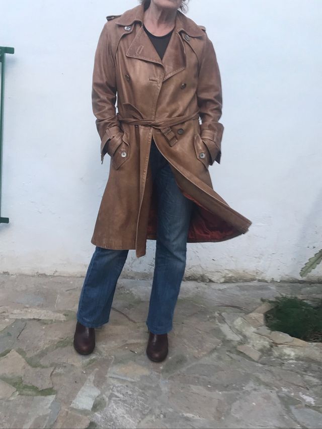 Gabardina de piel mujer