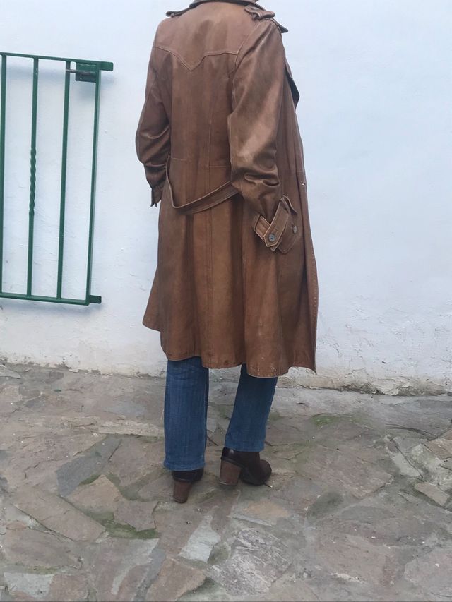 Gabardina de piel mujer