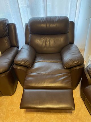 Poltrona in pelle marrone (2 unità)