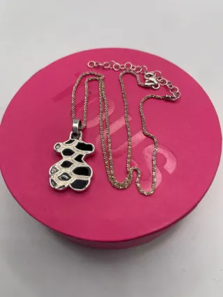 Collar Tous Oso Negro y Plata