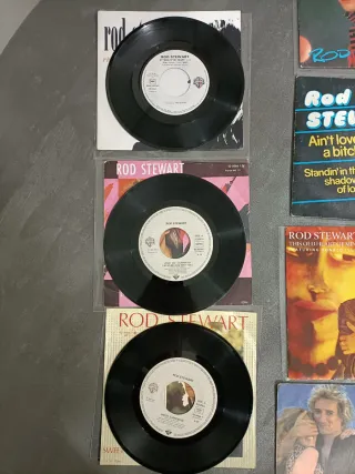 ROD STEWART: lote 10 vinilos single 7"