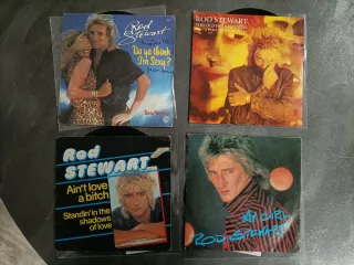 ROD STEWART: lote 10 vinilos single 7"
