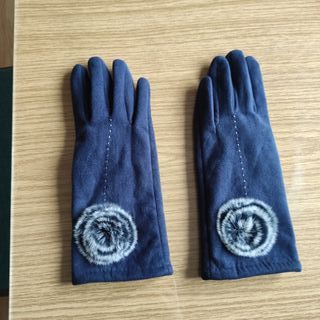 Guantes azules accesorios otoño invierno