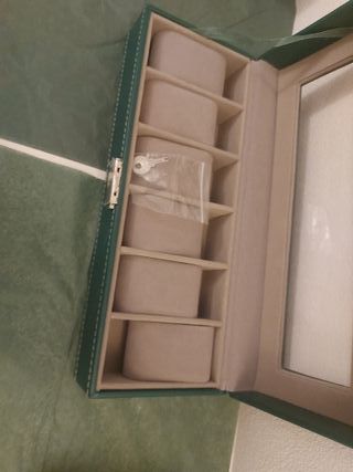Porta orologi verde con 6 posti