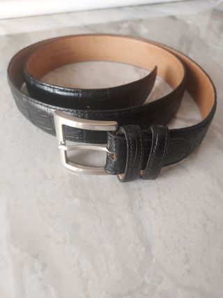 Cintura nera unisex in vera pelle Genuin Leather